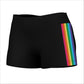 Rainbow Colors Stripes Black Shorties