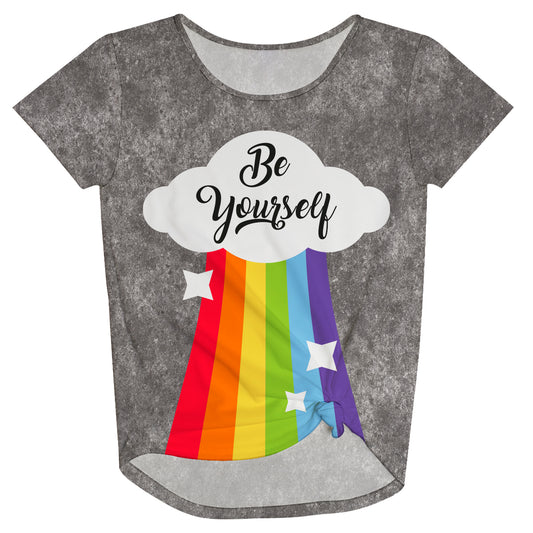 Be Yourself Gray Knot Top