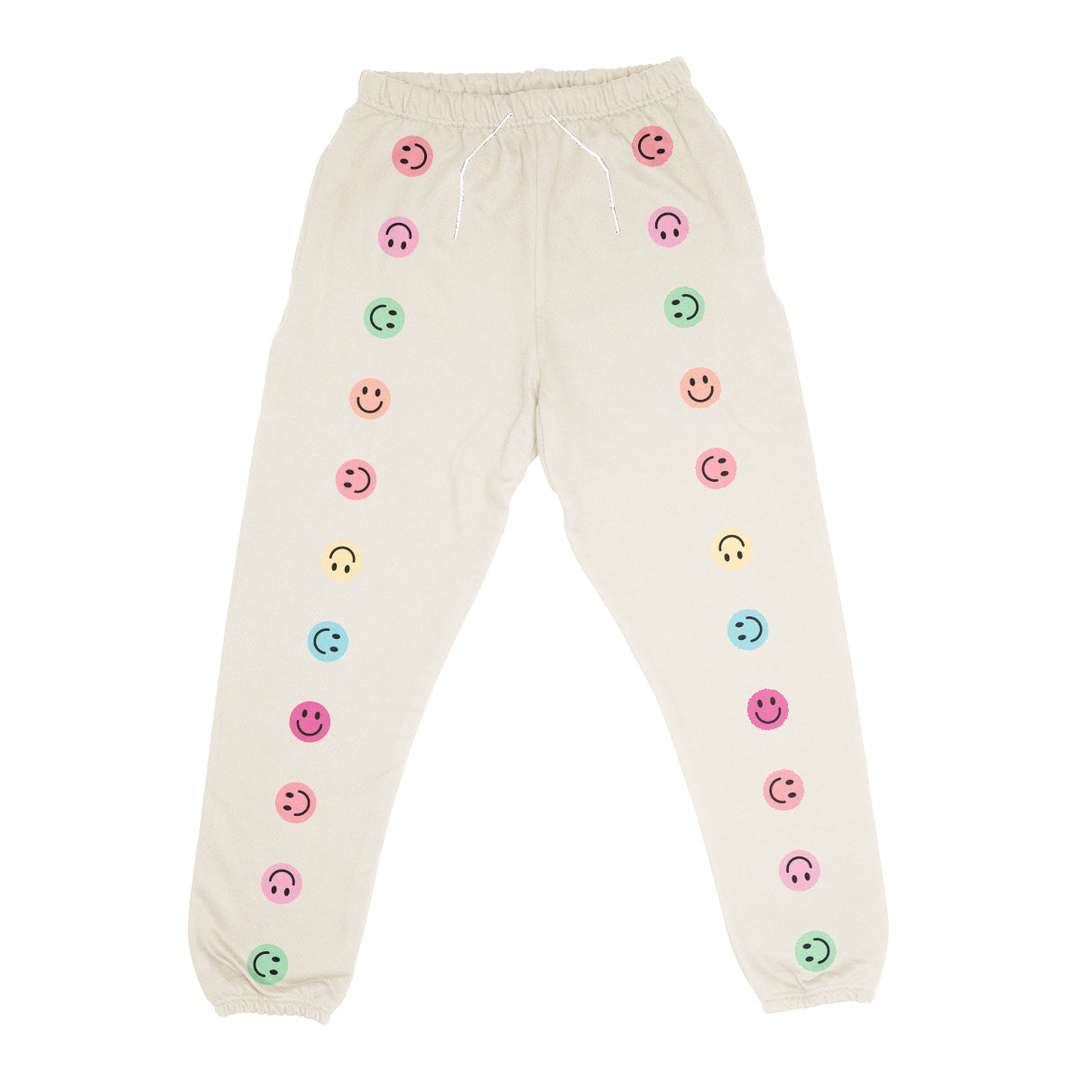 Smile Emojis Stripes Beige Jogger