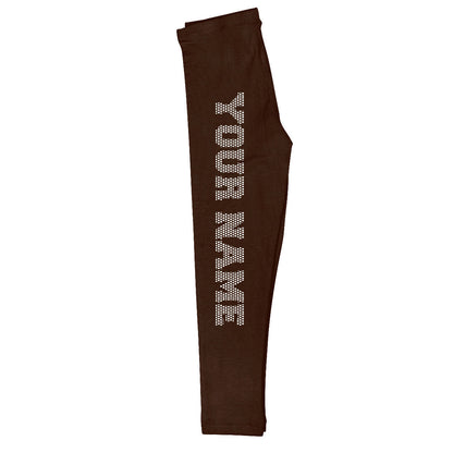 Girls brown  leggings with name - Wimziy&Co.