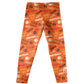 Girls orange football leggings with monogram - Wimziy&Co.
