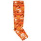 Girls orange football leggings with monogram - Wimziy&Co.
