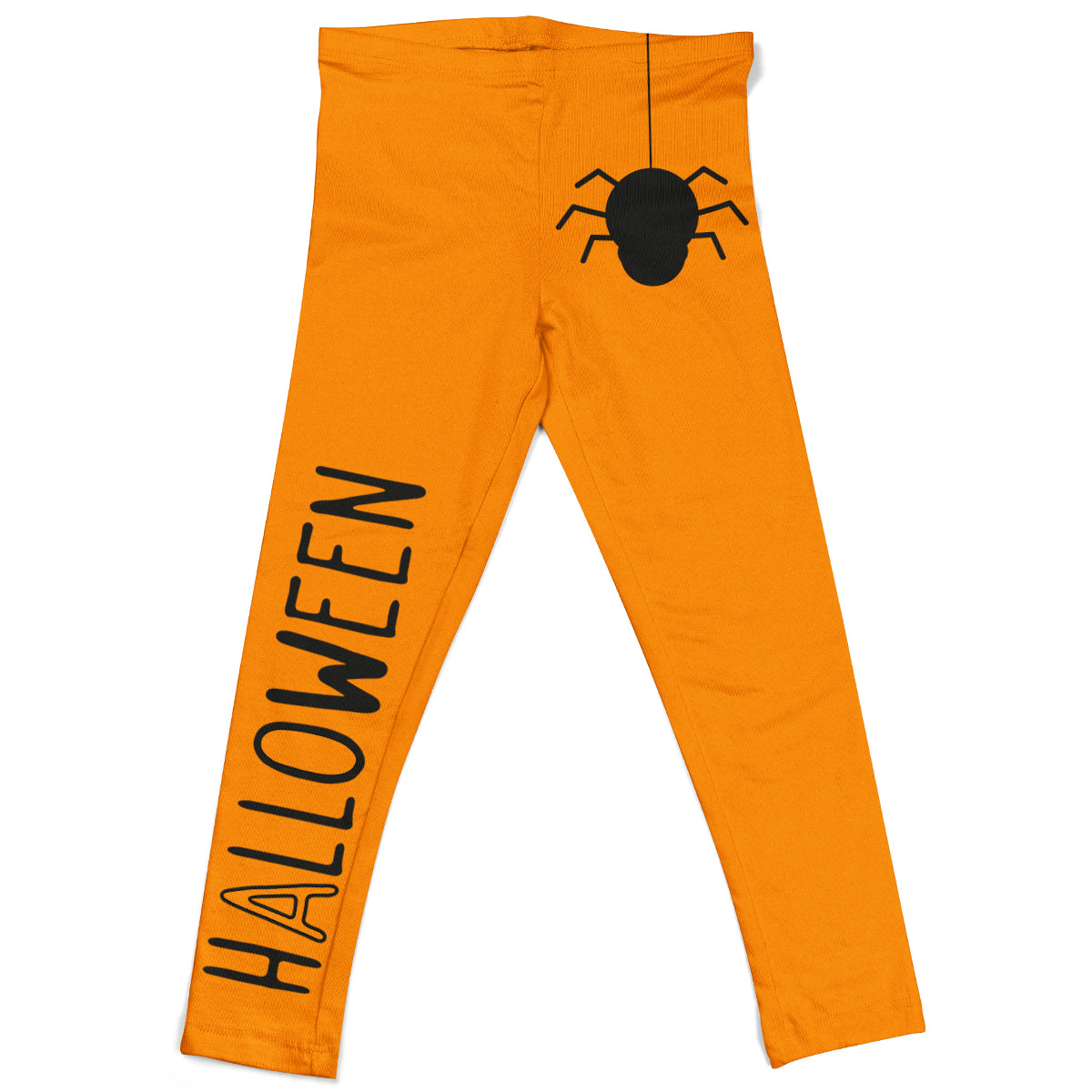 Girls orange and black halloween spider leggings - Wimziy&Co.