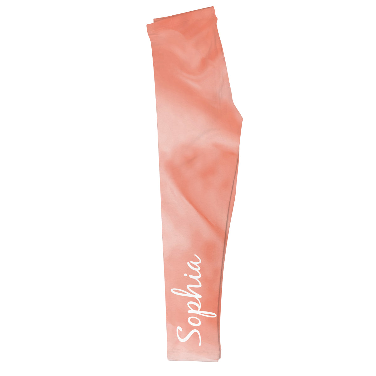 Girls peach marble leggings with name - Wimziy&Co.
