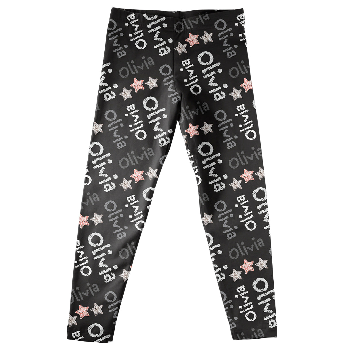 Girls black and gray leggings with name - Wimziy&Co.