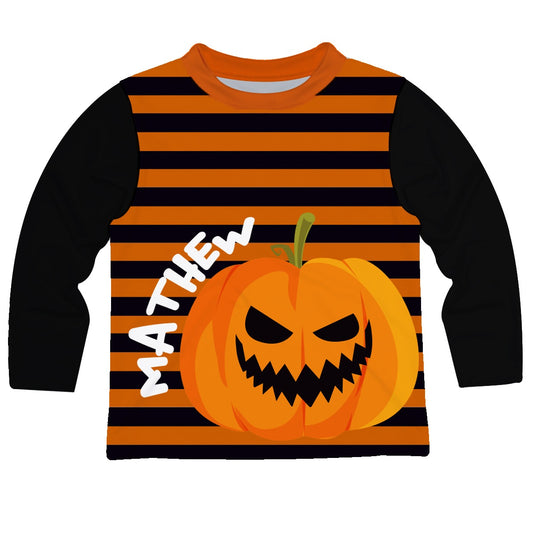 Boys orange and black jack o lantern tee shirt - Wimziy&Co.