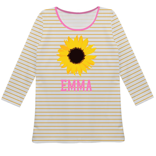 Girls yellow sunflowers blouse with name - Wimziy&Co.