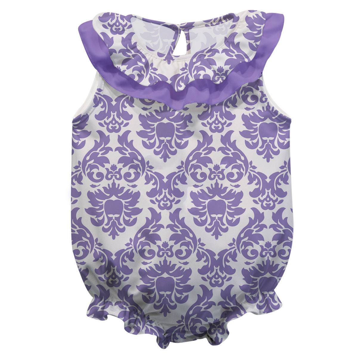 Damask Monogram Purple Sleeveless Onesie - Wimziy&Co.