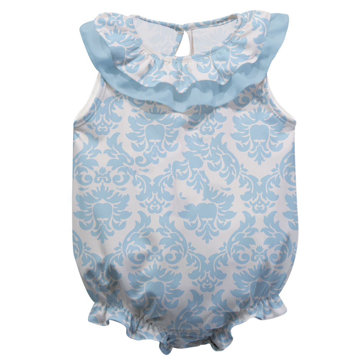 Monogram Damask Light Blue Sleeveless Onesie - Wimziy&Co.