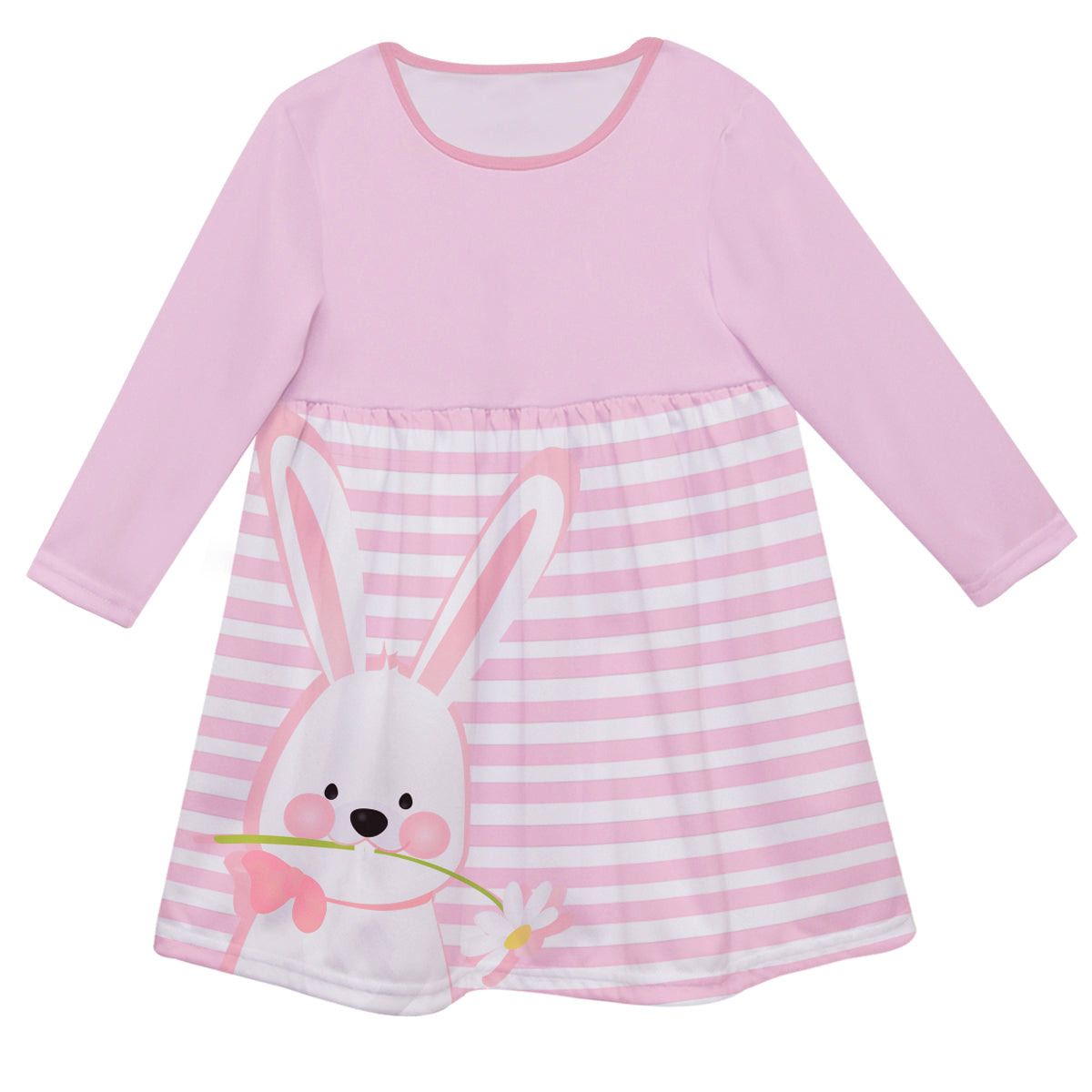 Bunny Monogram Pink Long Sleeve Epic Dress - Wimziy&Co.