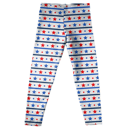 American Stars Print White Leggings - Wimziy&Co.