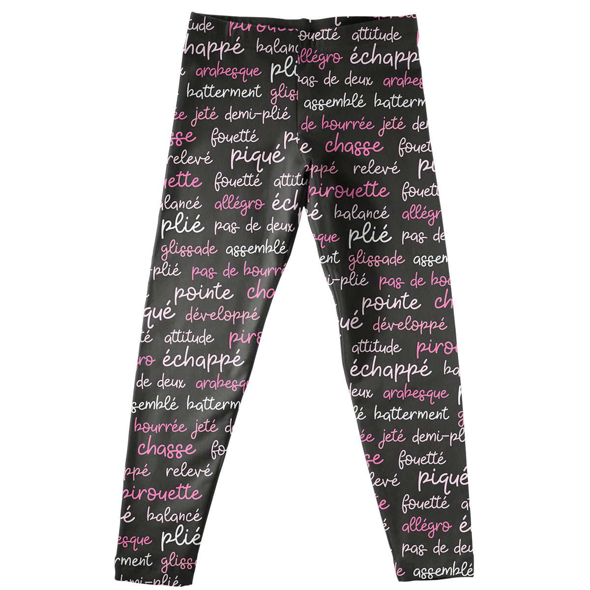 Ballet Words Print Black Leggings - Wimziy&Co.