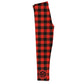 Girls red buffalo plaid leggings with monogram - Wimziy&Co.