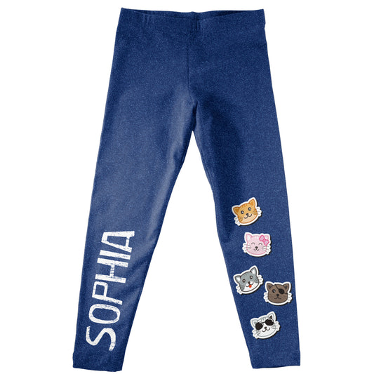Cats Name Blue Denim Leggings - Wimziy&Co.