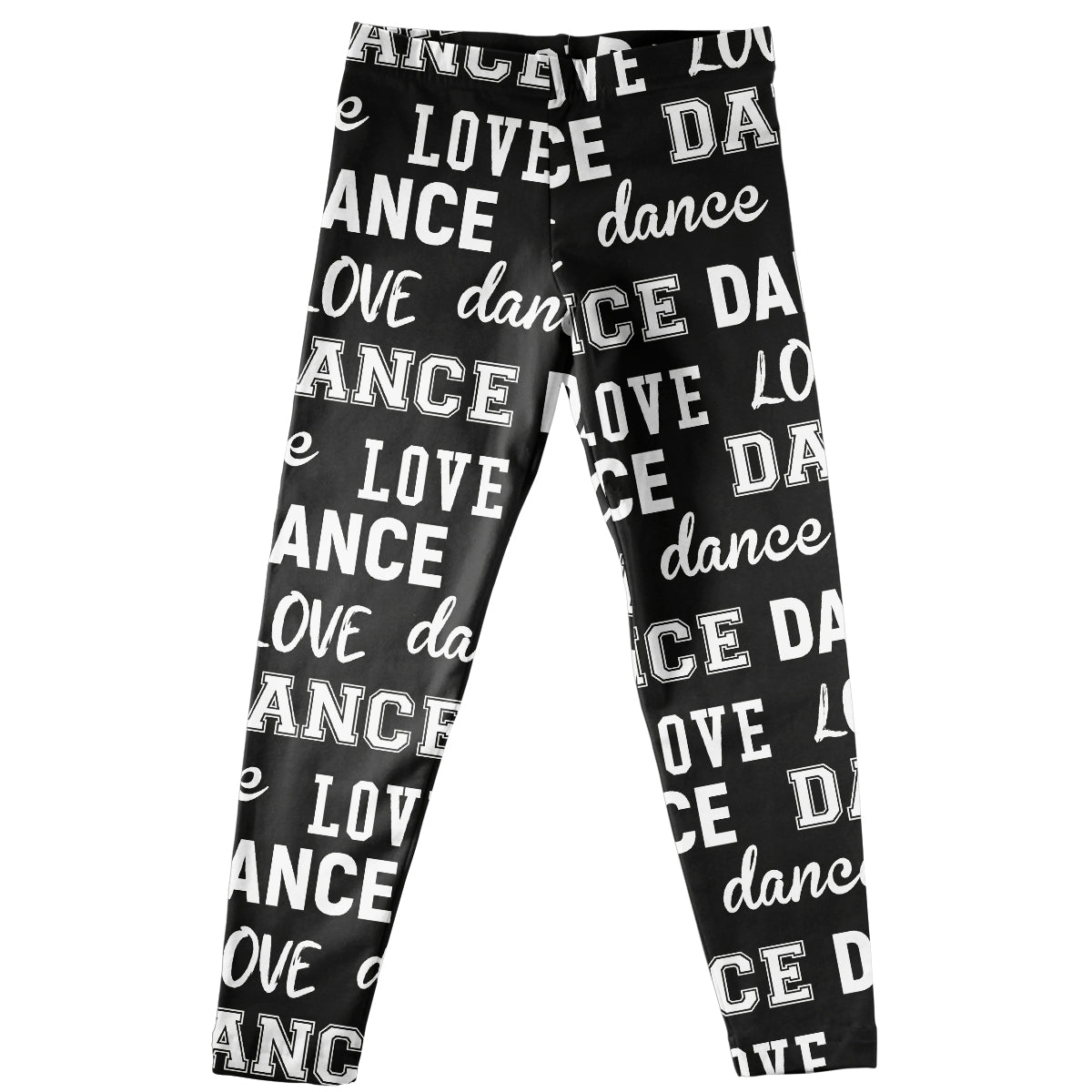 Black and white dance word girls leggings - Wimziy&Co.