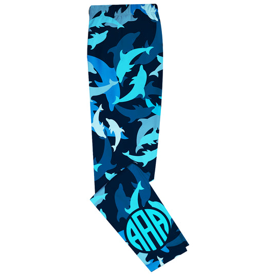 Dolphin Navy and Turquoise Leggings - Wimziy&Co.