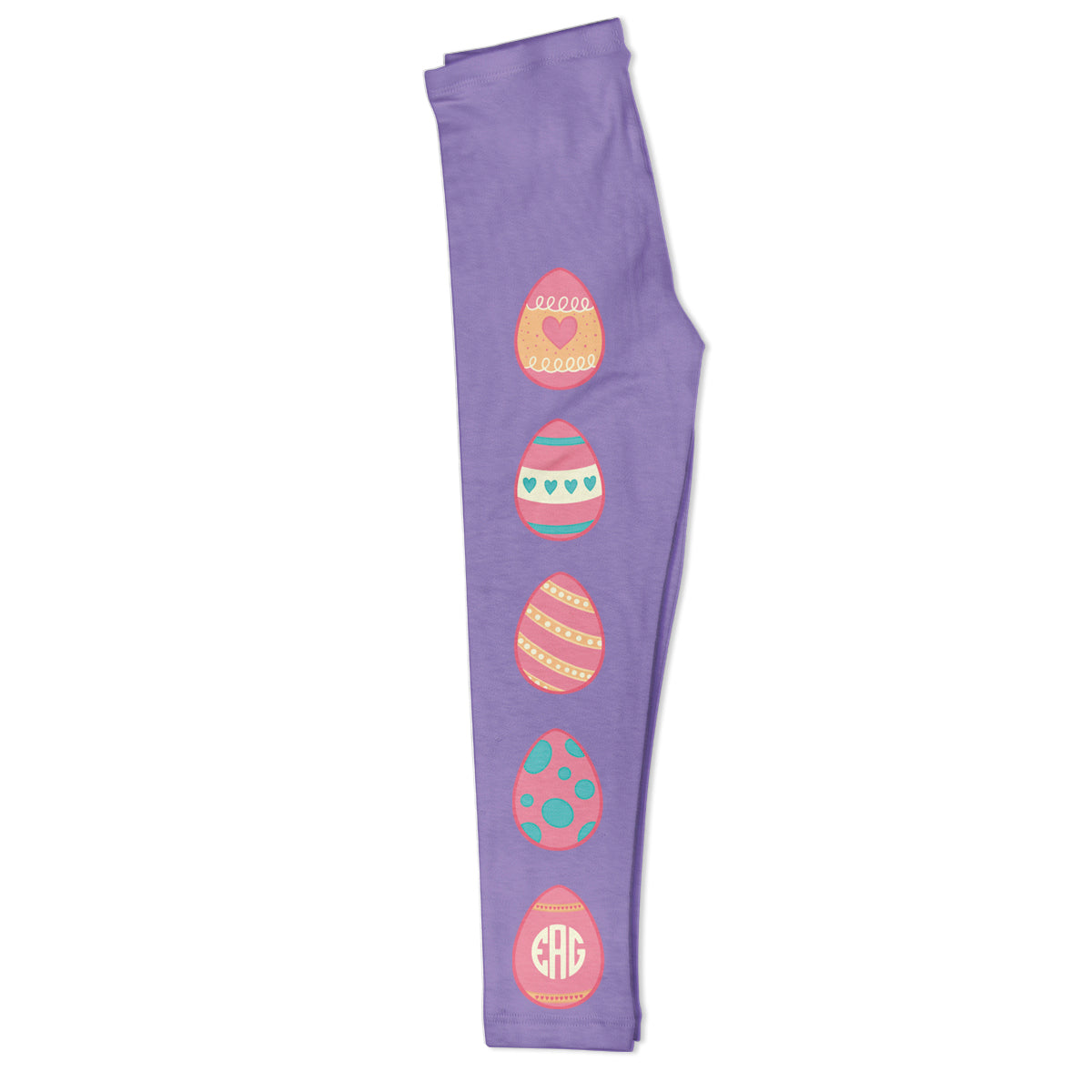 Easter Eggs Monogram Purple Leggings - Wimziy&Co.