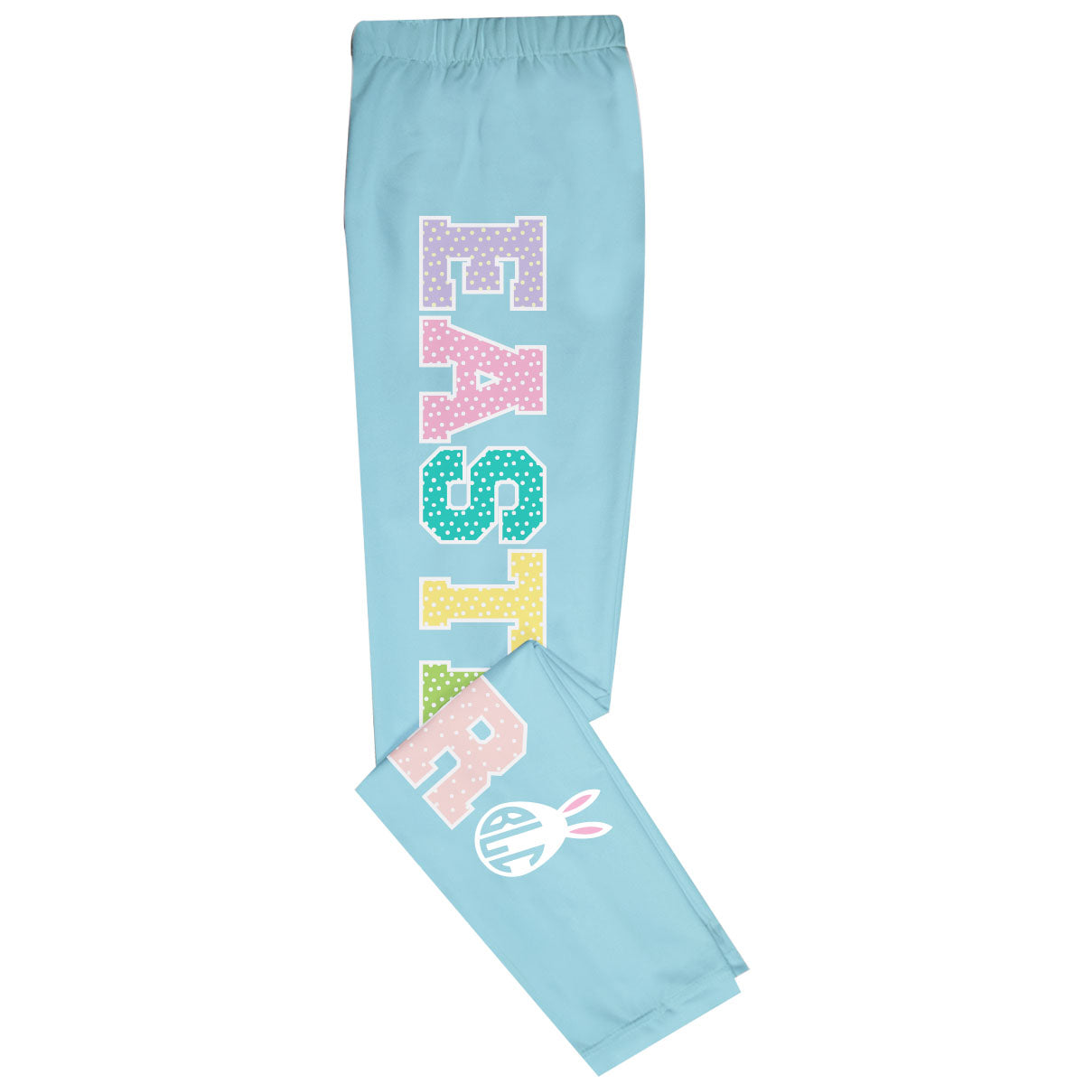 Easter Monogram Light Blue Leggings - Wimziy&Co.