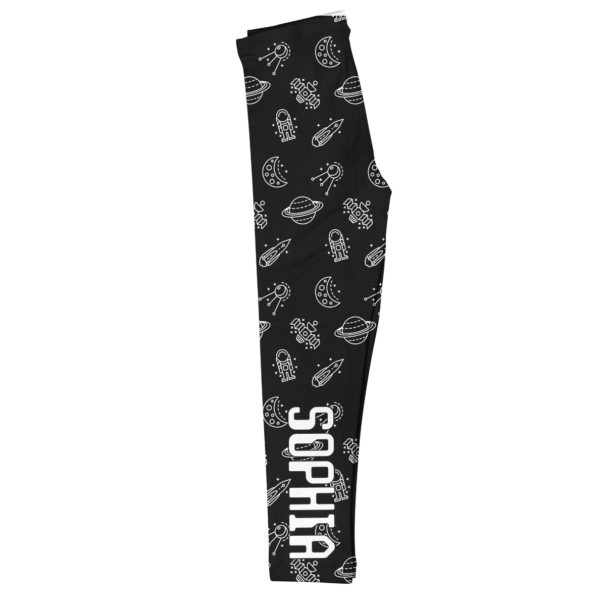 Space Print Name Black Leggings - Wimziy&Co.