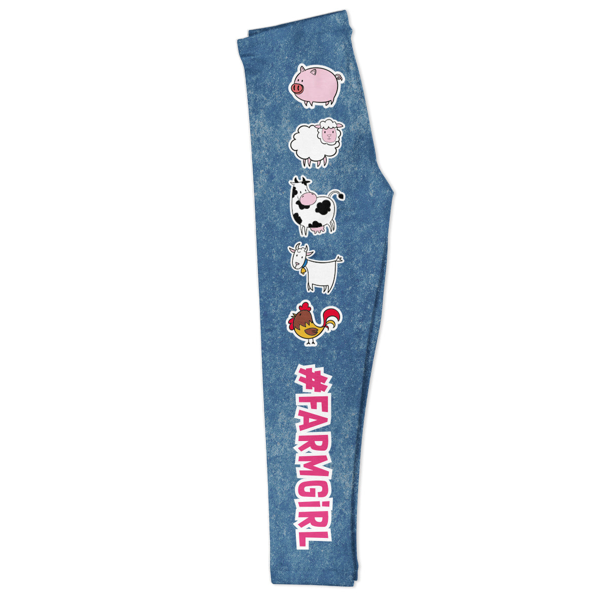 Farmgirl' washed blue girls leggings - Wimziy&Co.