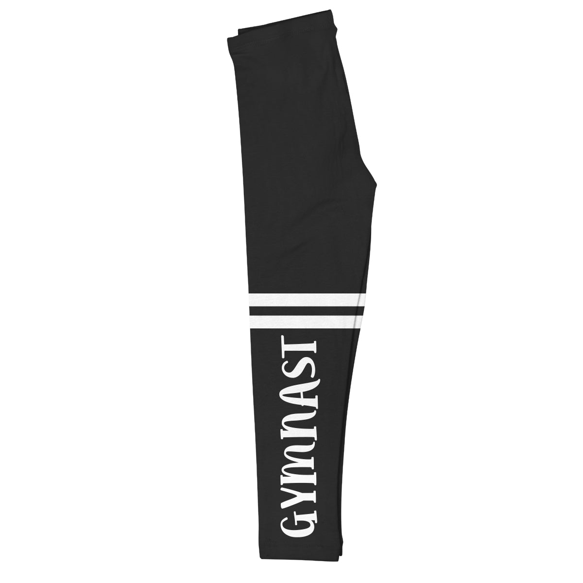Gymnast White Stripes Black Leggings - Wimziy&Co.