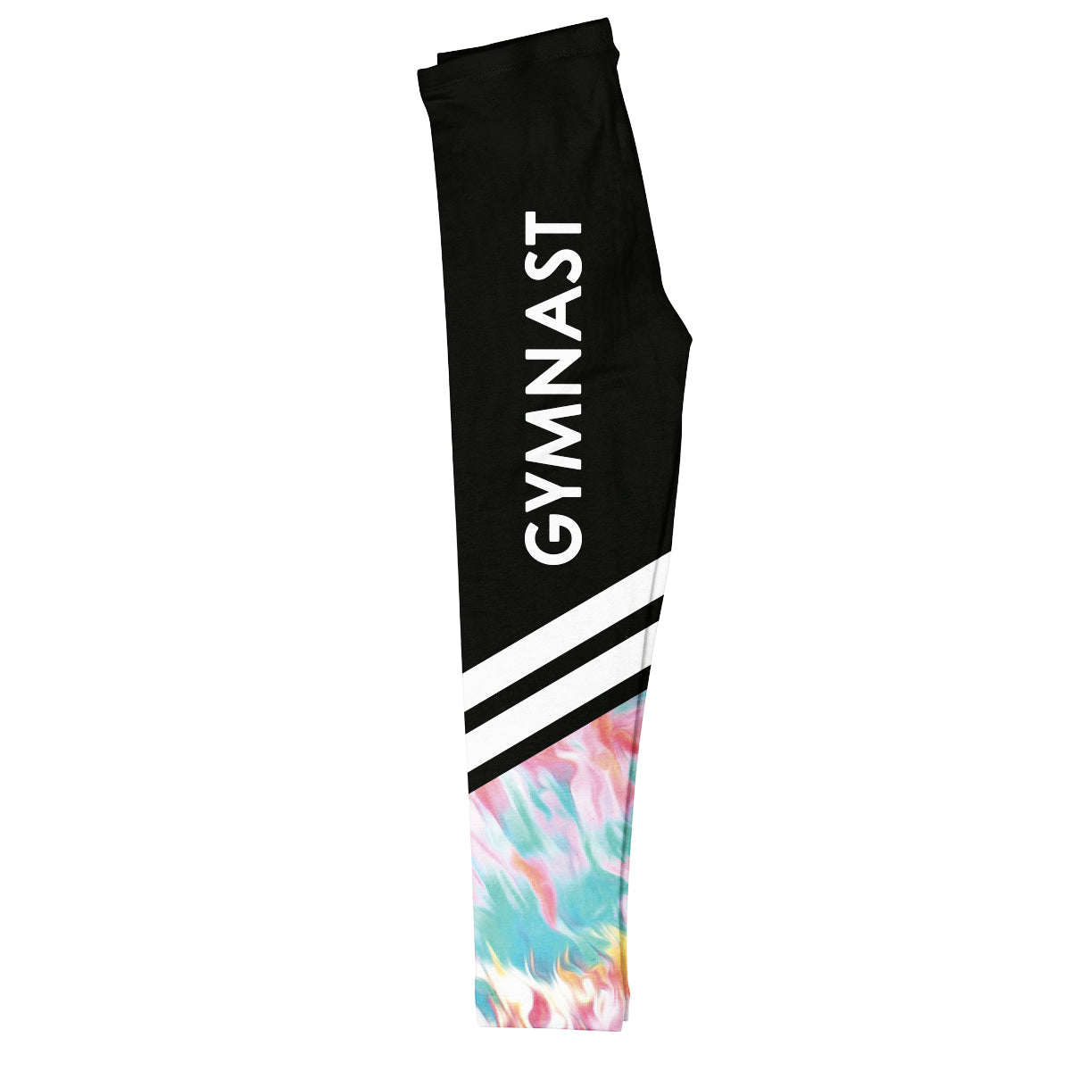 Gymnast White Stripes Black Leggings - Wimziy&Co.