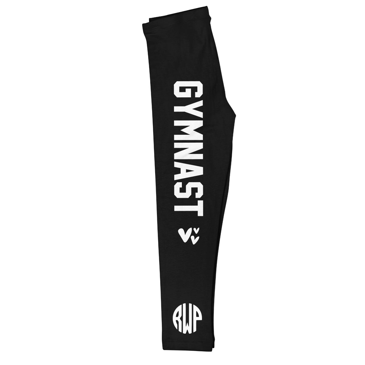 Gymnast Hearts Monogram Black Leggings - Wimziy&Co.