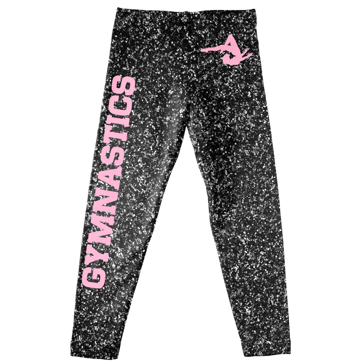 Black glitter and light pink gymnastics girls leggings - Wimziy&Co.