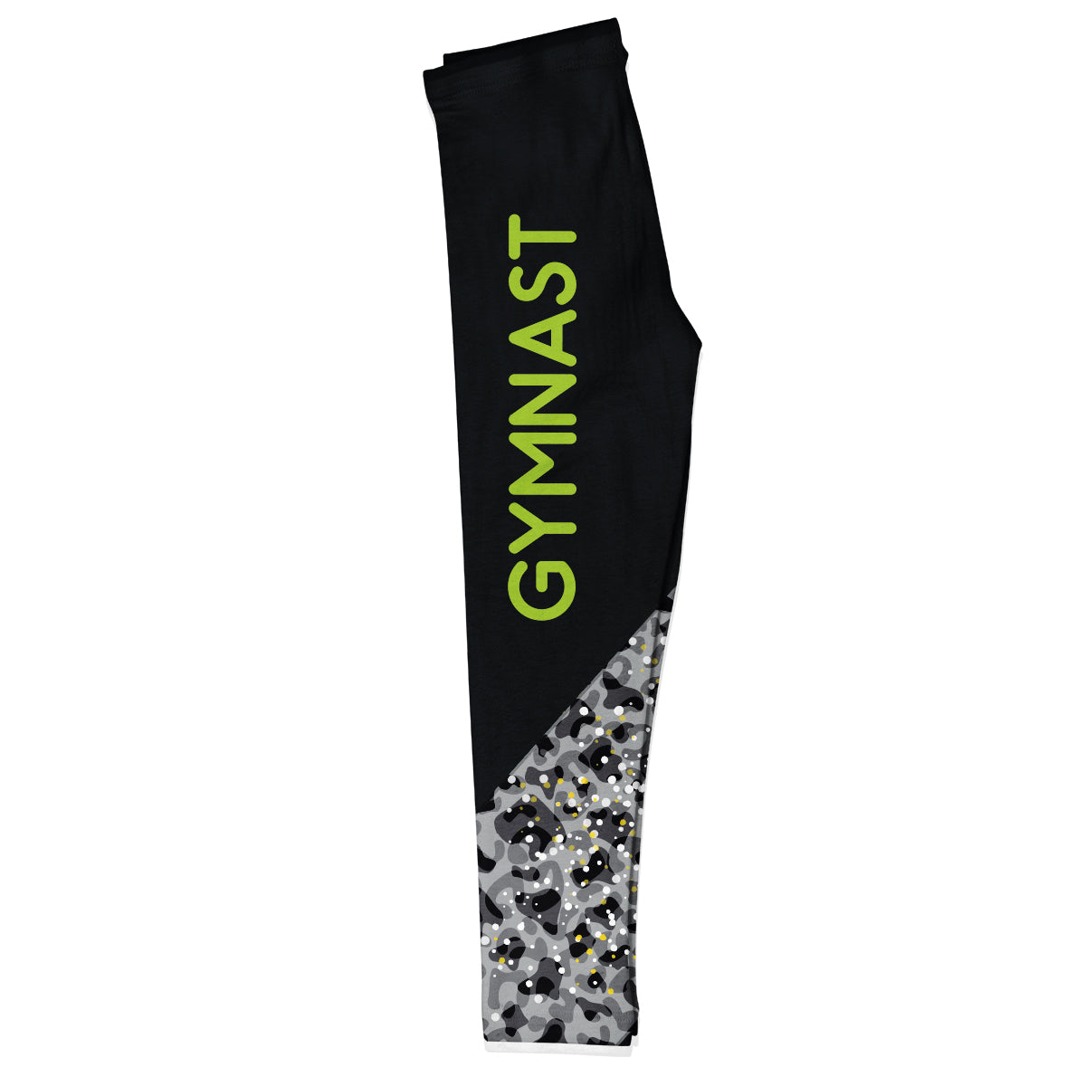 Black and green gymnast girls leggings with name - Wimziy&Co.