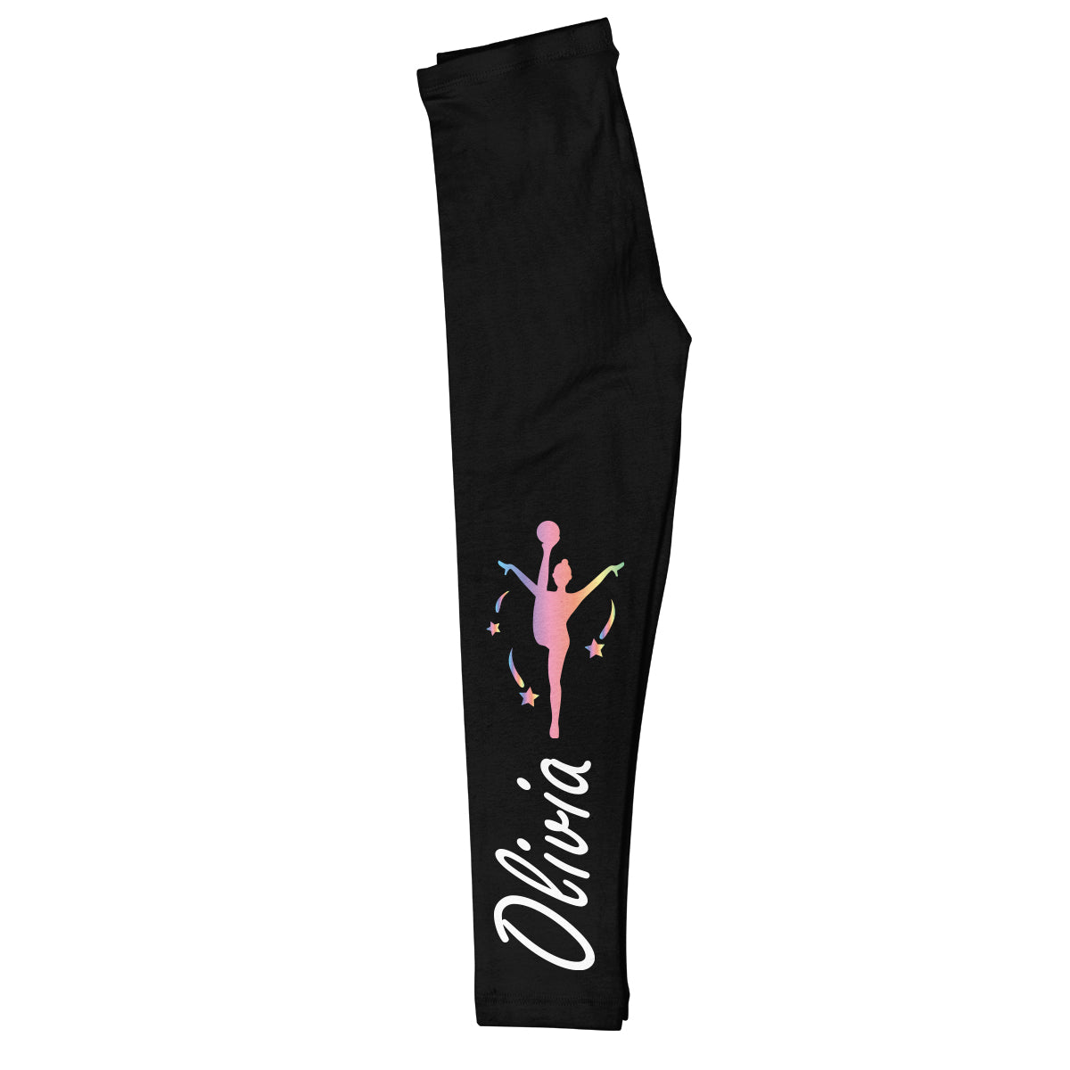 Gymnast Silhouette Name Black Leggings - Wimziy&Co.