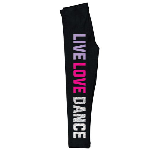 Black 'live love dance' girls leggings - Wimziy&Co.