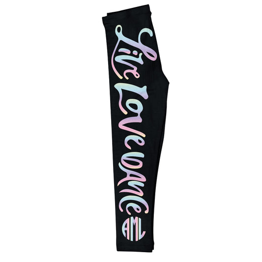 Live Love Dance Monogram Black Leggings - Wimziy&Co.