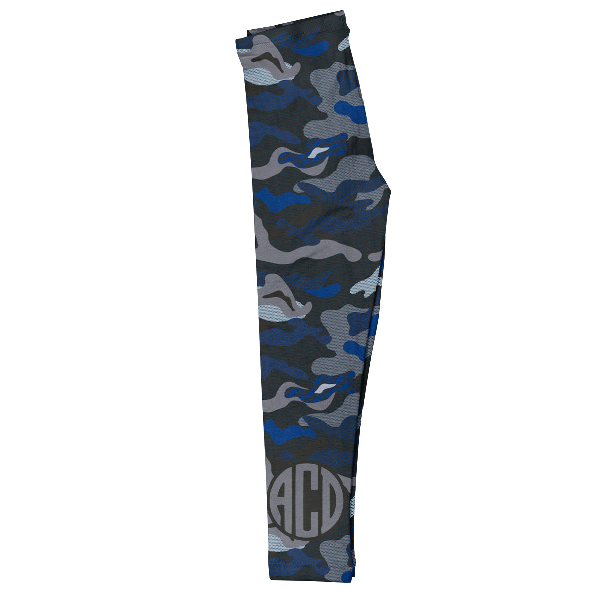 Monogram Blue And Gray Camo Leggings - Wimziy&Co.