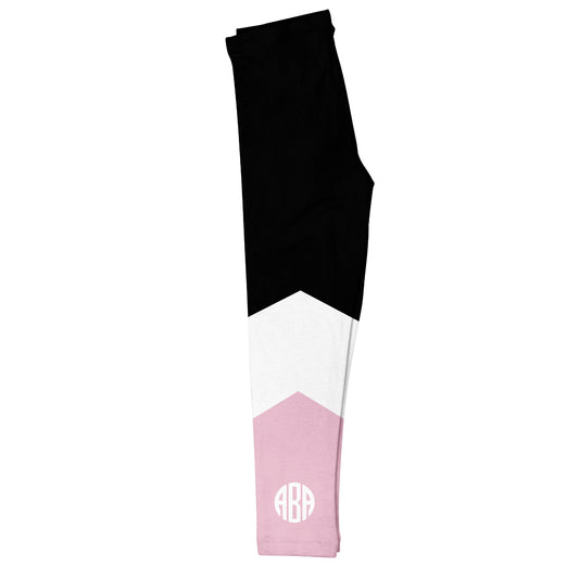 Monogram Pink White and Black Leggings - Wimziy&Co.