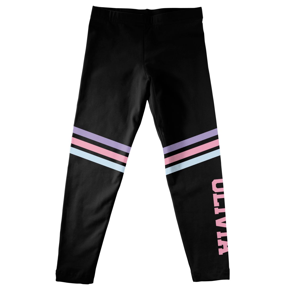 Name Colors Stripes Black Leggings - Wimziy&Co.