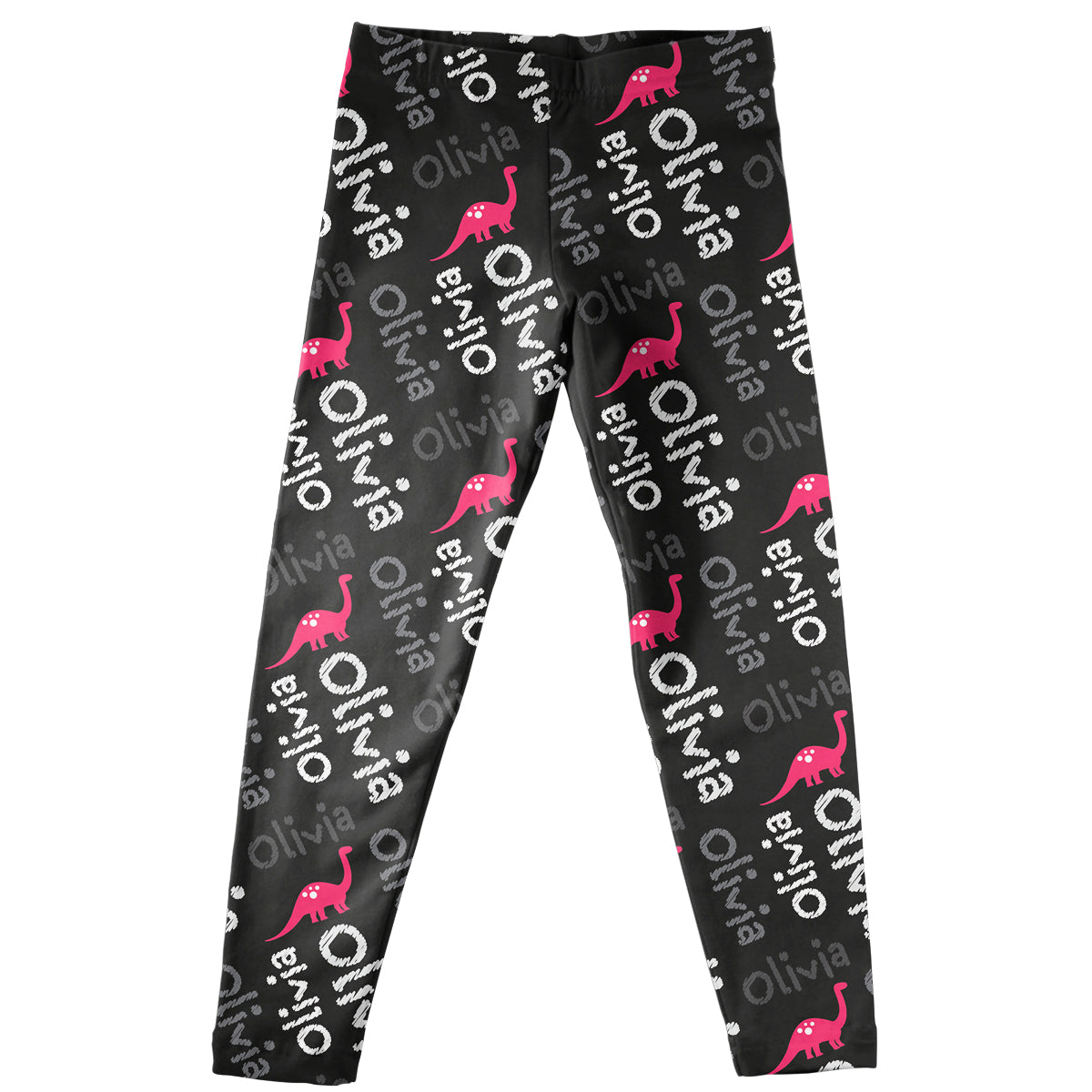 Dinosaur Name Print Black Leggings - Wimziy&Co.