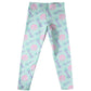 Name and Monogram Print Light Blue Leggings - Wimziy&Co.