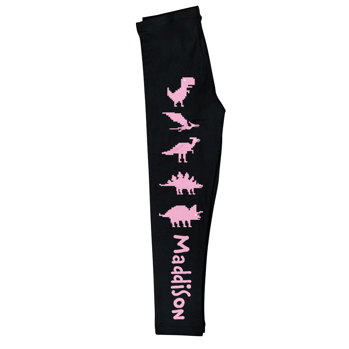 Pixels Dinosaurs Name Black Leggings - Wimziy&Co.