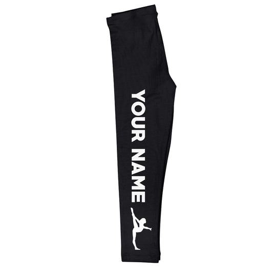Black dancewear girls leggings with name - Wimziy&Co.