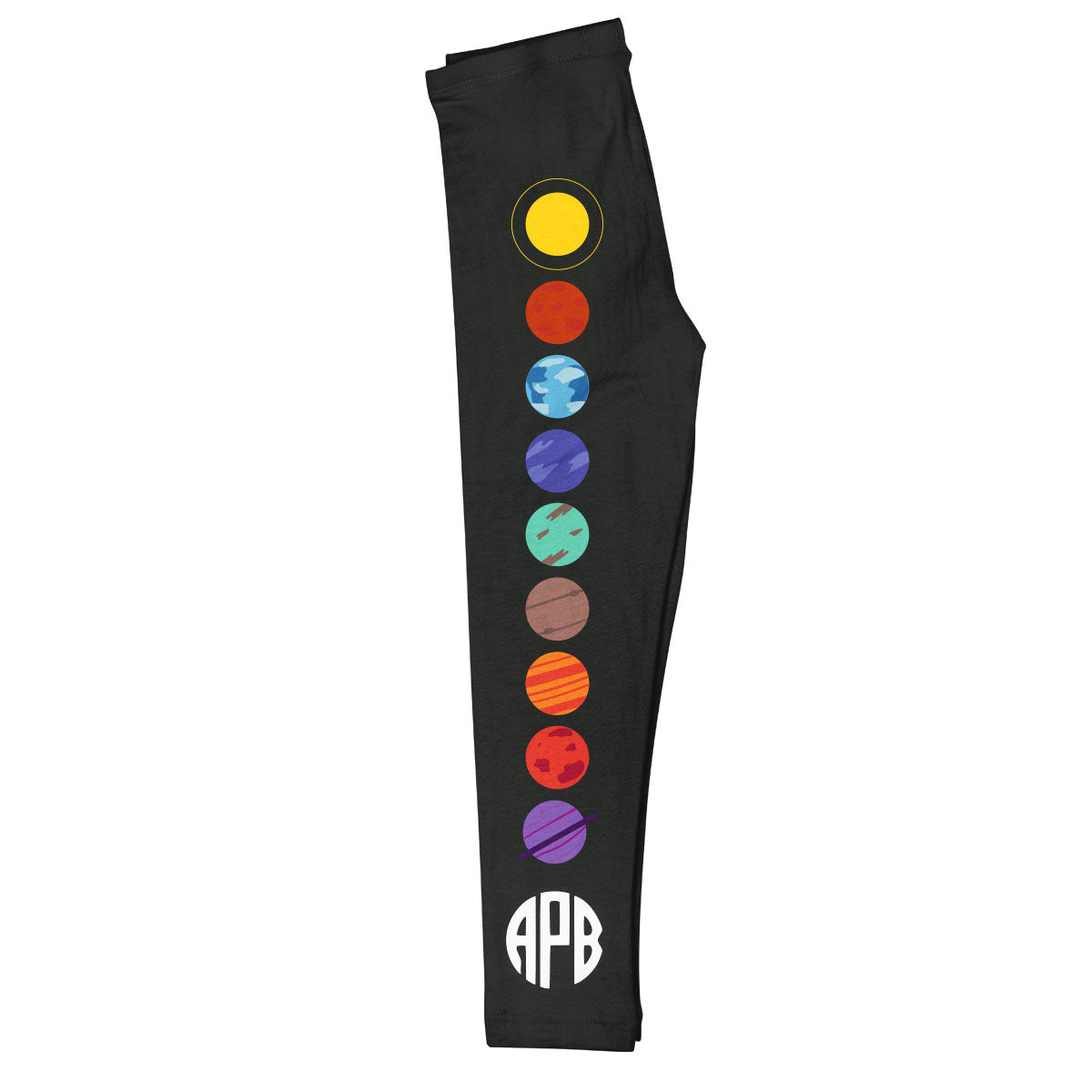 Planets Stripe Monogram Black Leggings - Wimziy&Co.