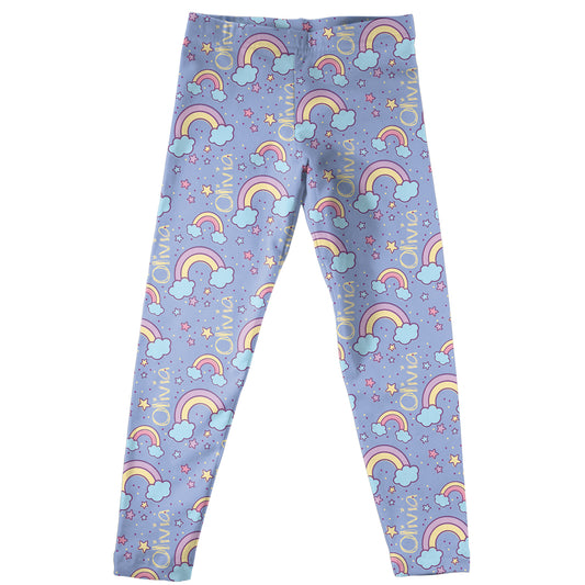Rainbow Name Blue Leggings - Wimziy&Co.