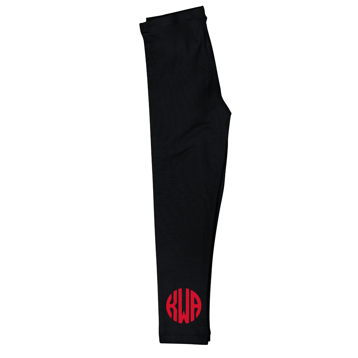 Girls black leggings with red monogram - Wimziy&Co.