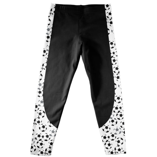 Soccer Print White and Black Leggings
