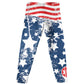 USA Flag Blue Leggings With Monogram - Wimziy&Co.