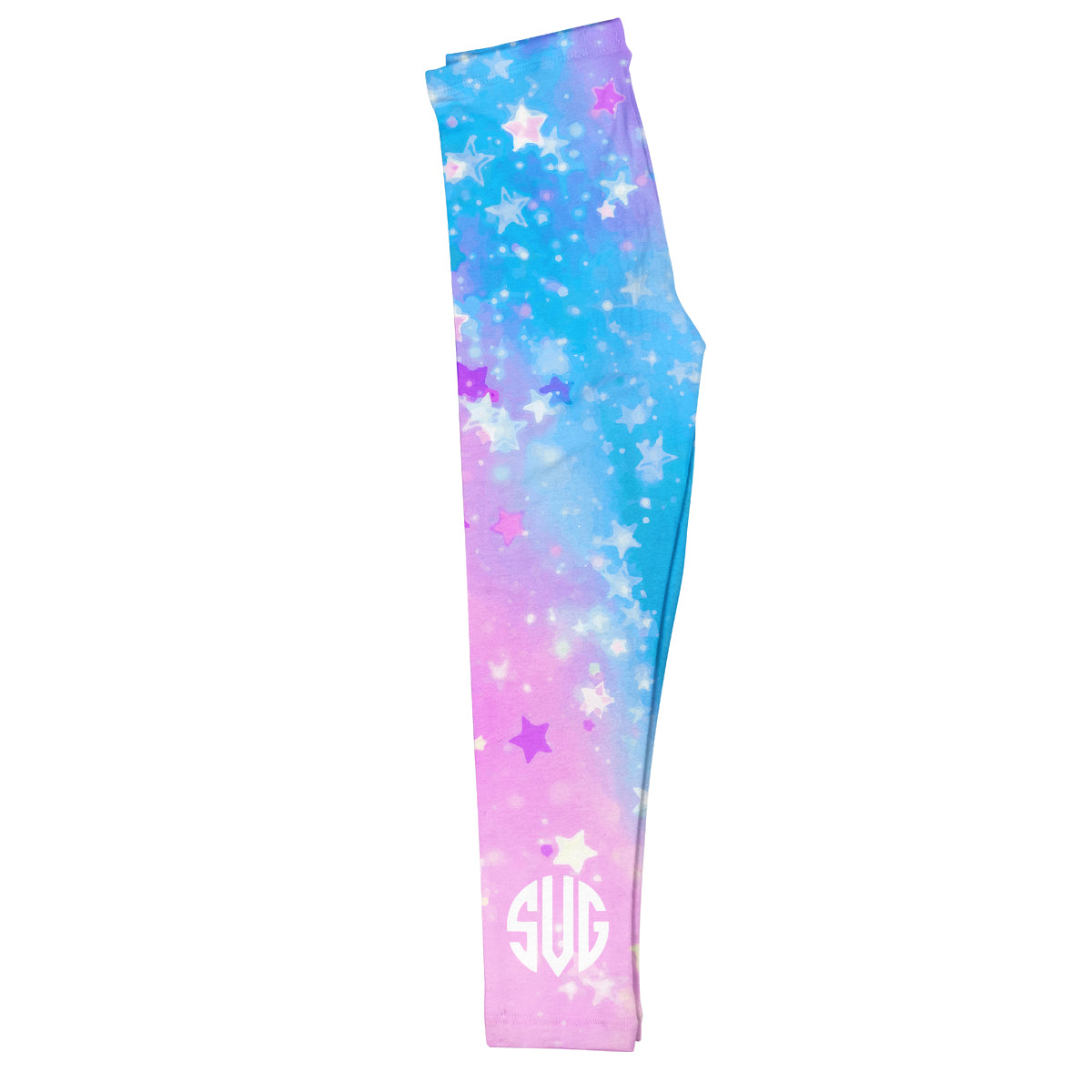 Stars Monogram Pink and Blue Degrade Leggings - Wimziy&Co.