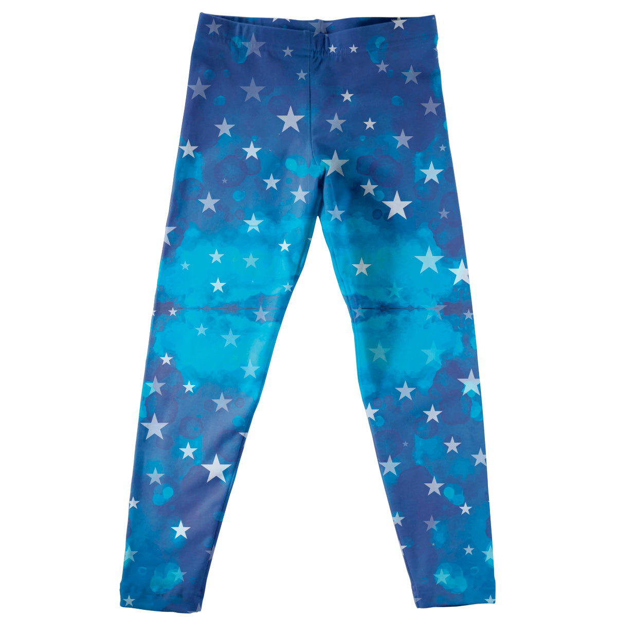 Stars Print Blue Watercolor Leggings - Wimziy&Co.