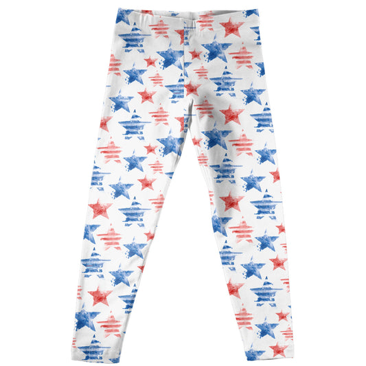 Stars Print White Leggings - Wimziy&Co.
