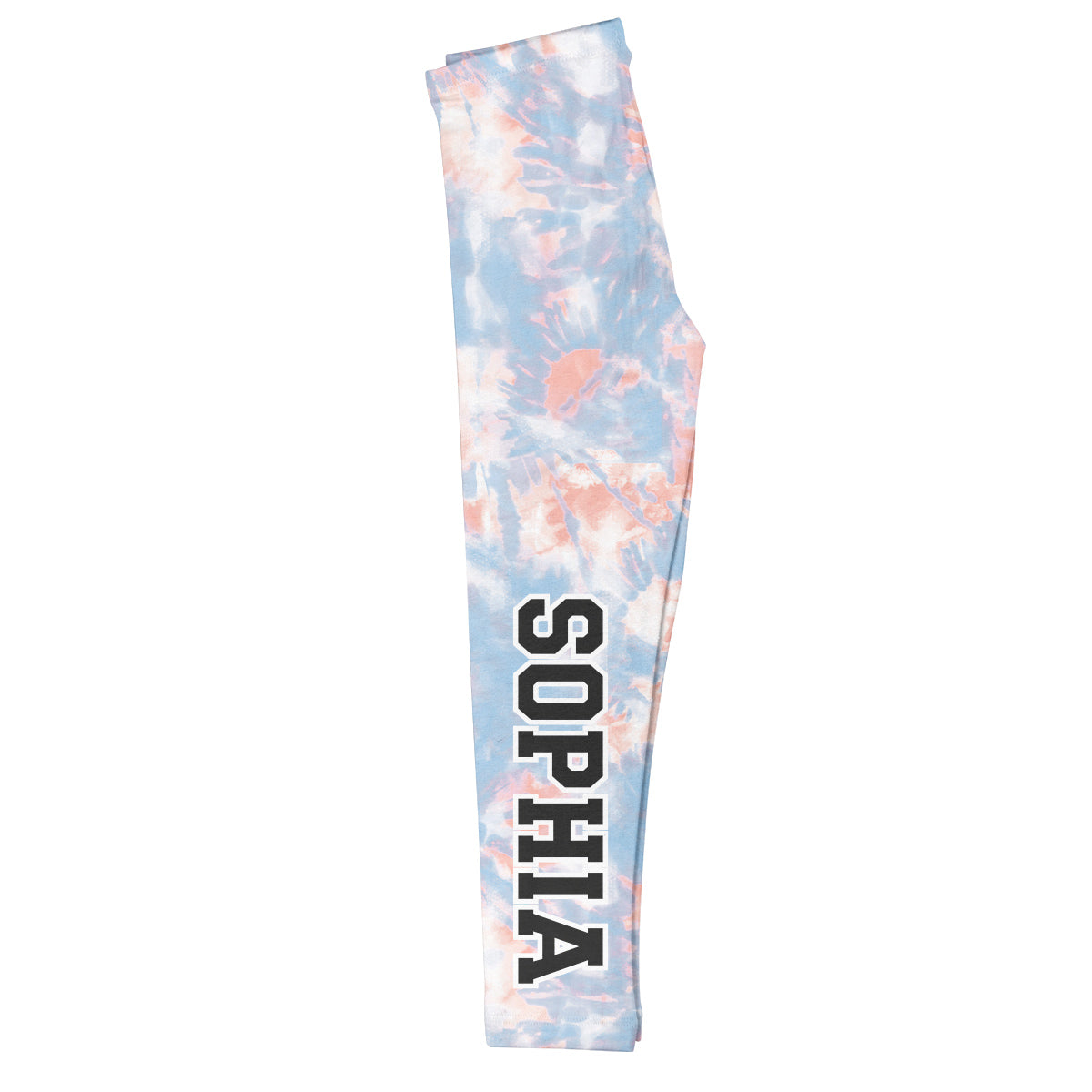Tie  Dye Name Light Blue Leggings - Wimziy&Co.