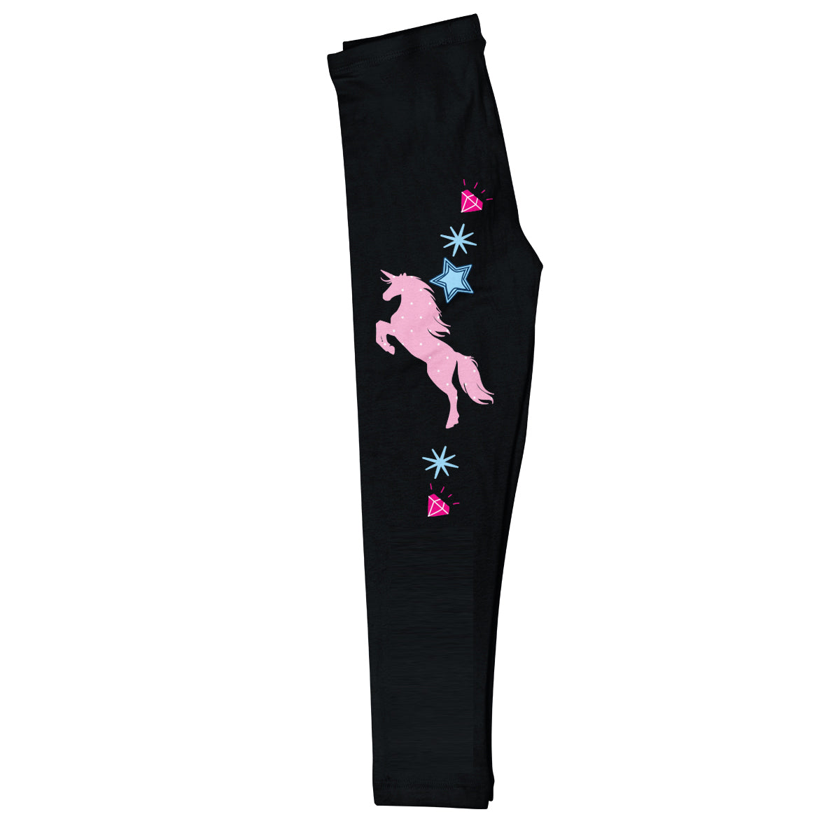 Black and pink unicorn girls leggings with name - Wimziy&Co.