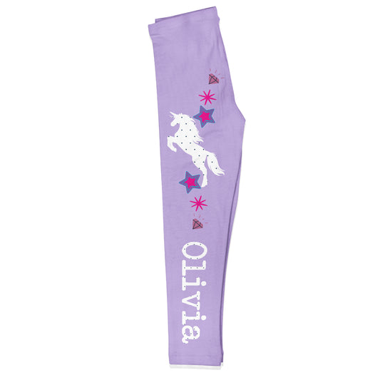 Unicorn Name Purple Leggings - Wimziy&Co.